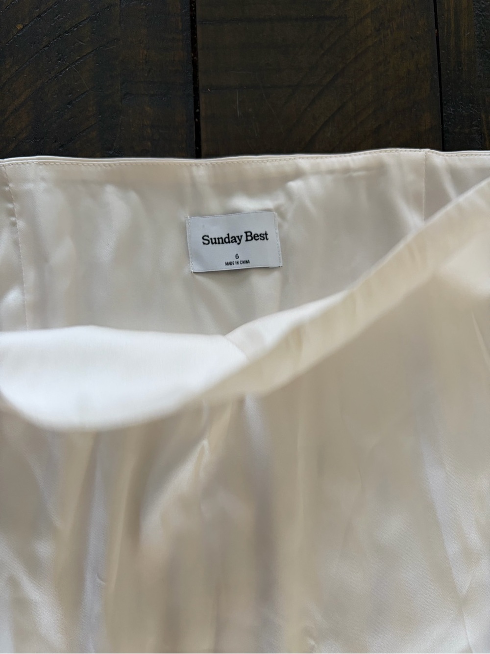 Sunday Best Cream Satin Mini Skirt - Picture 3 of 8